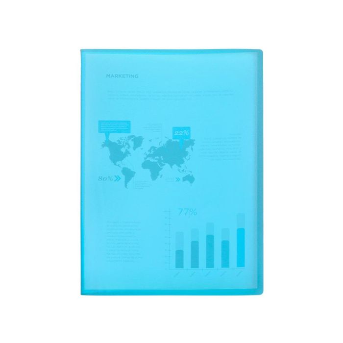 Carpeta Liderpapel Escaparate 47072 60 Fundas Polipropileno Din A4 Azul Translucido 1