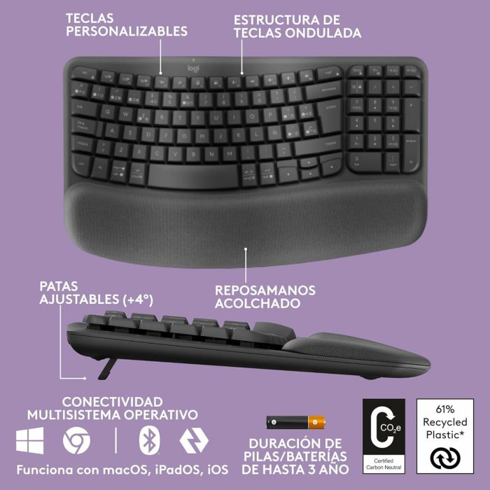 Teclado Logitech 920-012296 Grafito Español QWERTY 15