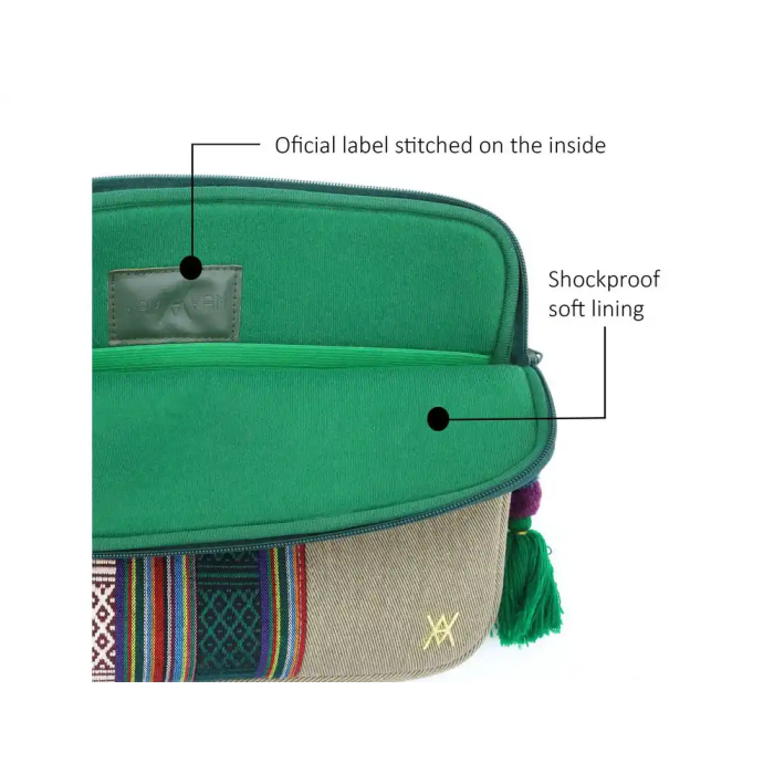 Funda para portátil Vam Vam Casablanca 12 pulgadas, protección acolchada y diseño artístico 3