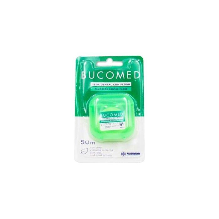 BUCOMED Hilo Dental Con Fluor, Sabor Menta