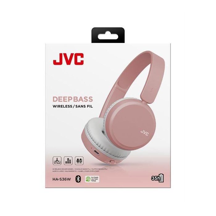 JVC - Auriculares con Diadema Inalámbricos Bluetooth, Color Rosa