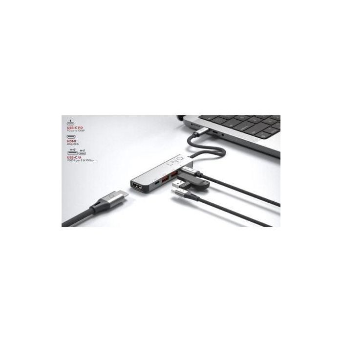 Docking USB Tipo-C Linq LQ48014/ 1xUSB Tipo-C/ 2xUSB/ 1xHDMI 4K/ 1xUSB Tipo-C PD/ Gris 3 Docking USB Tipo-C Linq LQ48014/ 1xUSB Tipo-C/ 2xUSB/ 1xHDMI 4K/ 1xUSB Tipo-C PD/ Gris 3