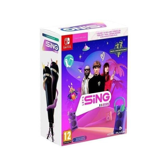 Let's Sing 2025 + 2 Micrófonos - Juego Nintendo Switch