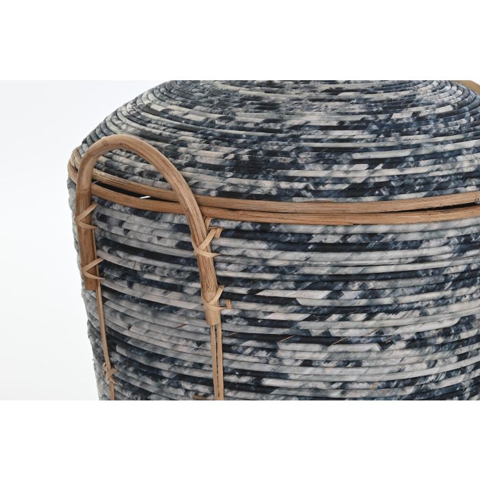 DKD Home Decor Cestas Boho de Ratán, Set de 3 Piezas, Negro, Blanco y Natural, 51x62x56 cm 1 DKD Home Decor Cestas Boho de Ratán, Set de 3 Piezas, Negro, Blanco y Natural, 51x62x56 cm 1