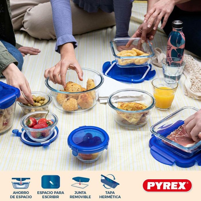 Set de Fiambreras Pyrex Cook & Go Azul Transparente 8