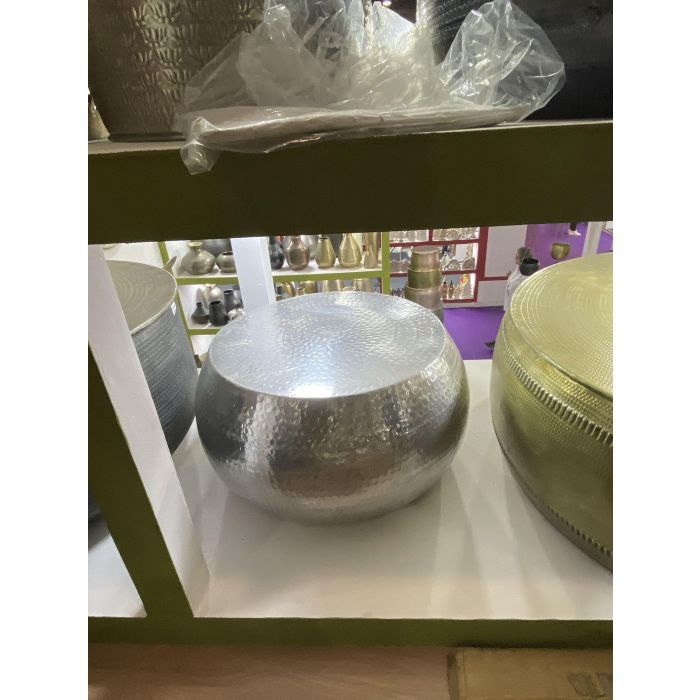 DKD Home Decor Mesa Centro Moderno 60 x 30 x 60 cm Aluminio Plateado 1