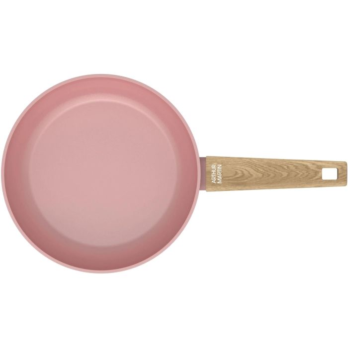 Arthur Martin Juego de 3 sartenes AM5388 - Aptas para todo tipo de fuegos, incluida inducción, Revestimiento cerámico, Ø 20-24-28 cm - Rosa 4