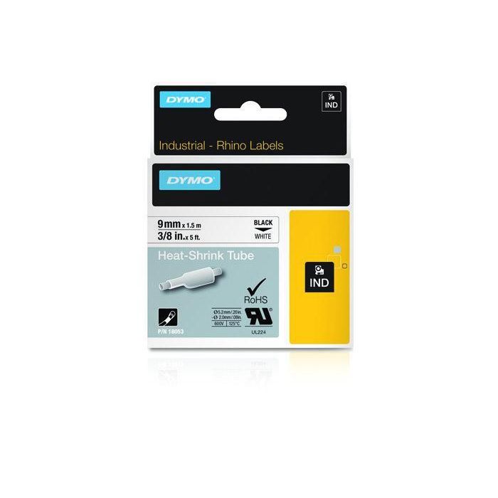 Dymo Ind Heat-Shrink Tube Labels - 9Mm X 1,5M - Black On White Dymo Ind Heat-Shrink Tube Labels - 9Mm X 1,5M - Black On White