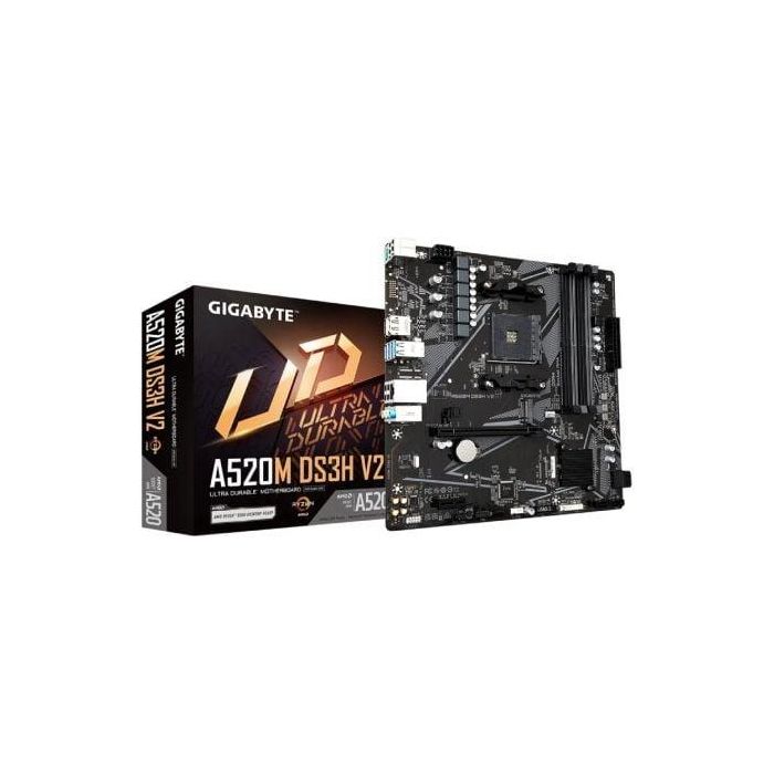 Gigabyte A520M DS3H V2 (rev. 1.0) Socket AM4 micro ATX - Compatible con AMD Ryzen 3/5/7/9 y Threadripper Gigabyte A520M DS3H V2 (rev. 1.0) Socket AM4 micro ATX - Compatible con AMD Ryzen 3/5/7/9 y Threadripper