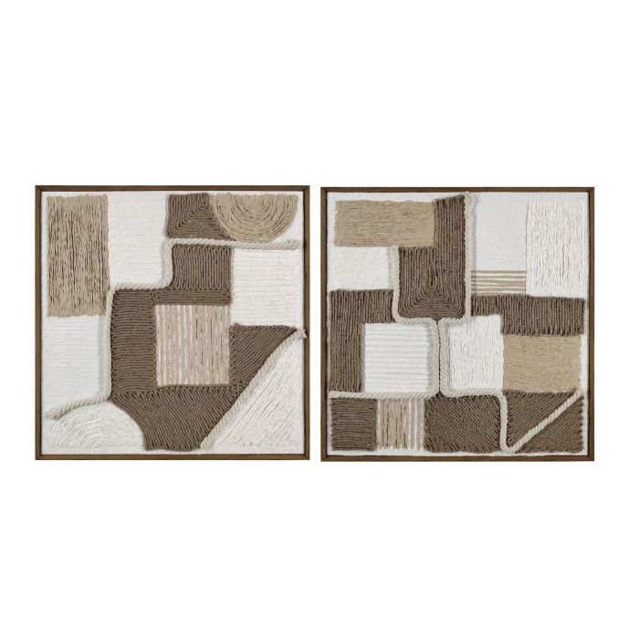 Cuadro Scandi DKD Home Decor Natural Blanco 3.6 x 60 x 60 cm (2 Unidades) 0 Cuadro Scandi DKD Home Decor Natural Blanco 3.6 x 60 x 60 cm (2 Unidades) 0