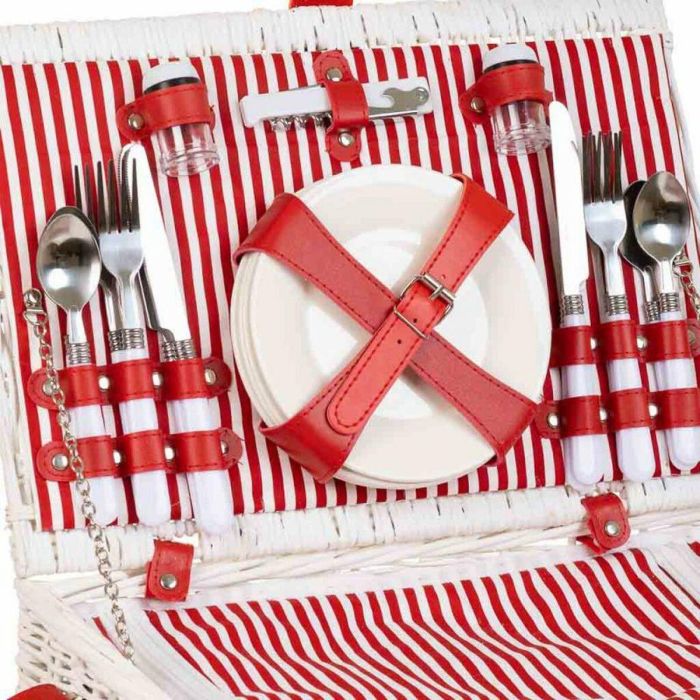 Cesta de Picnic Alexandra House Living Blanco Mimbre 3