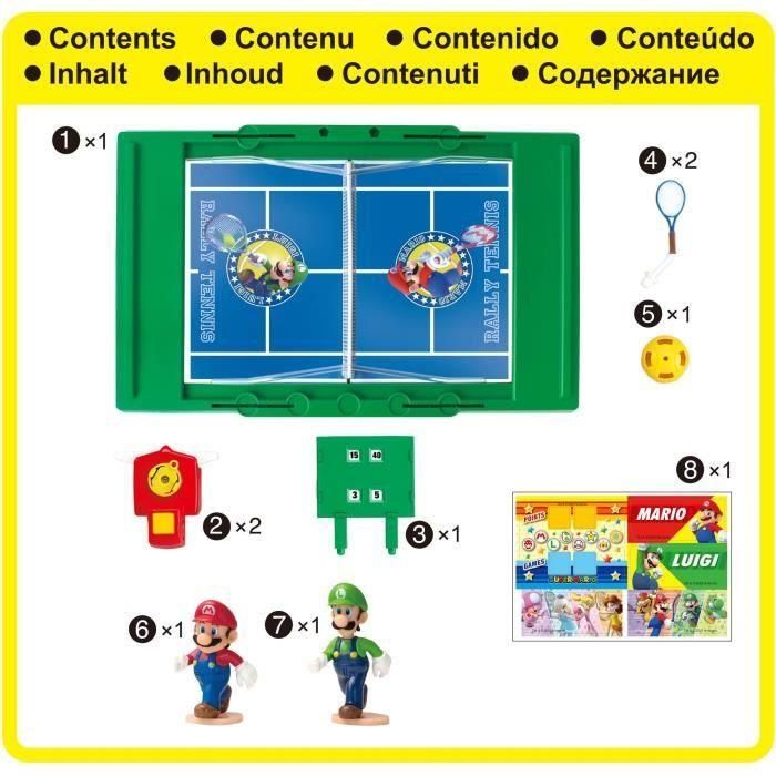 Epoch 7434 Super Mario Rally Tennis: Juego de Tenis con Figuras Coleccionables Mario y Luigi +5 Años 3