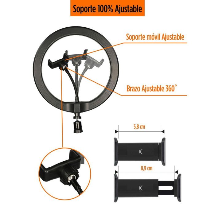Aro de Luz para Selfie KSIX 10W 4 Aro de Luz para Selfie KSIX 10W 4