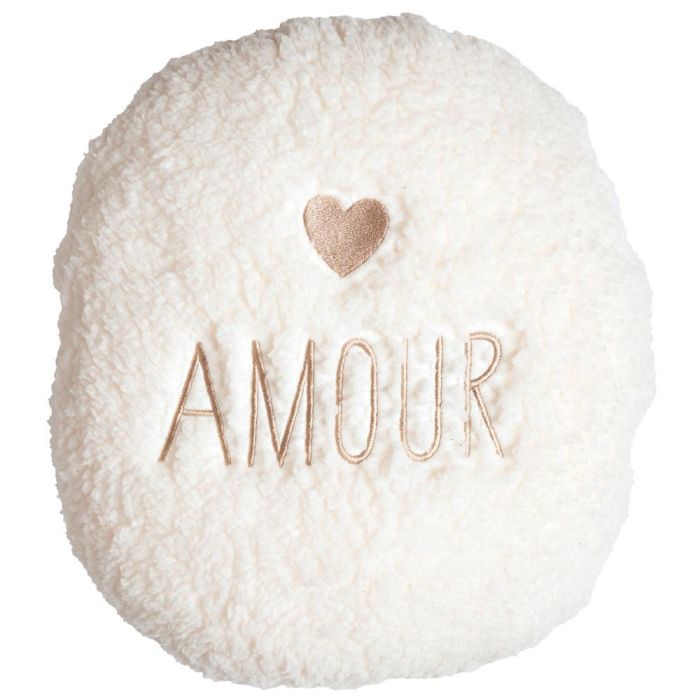 Home Deco Factory Cojín-Manta Sherpa "Amour" Colección Pour Elle - Poliéster 2