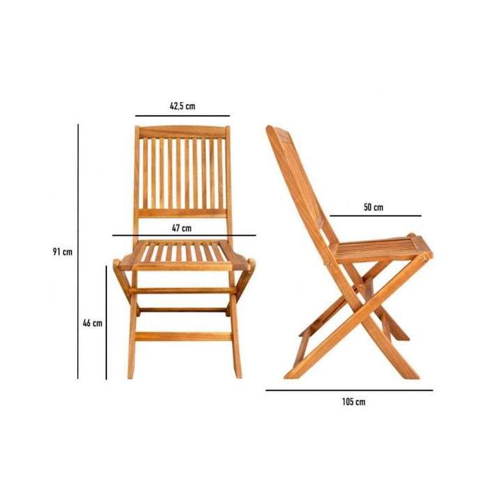 Silla Plegable Aktive ACACIA 2 Unidades 46 x 89 x 59 cm