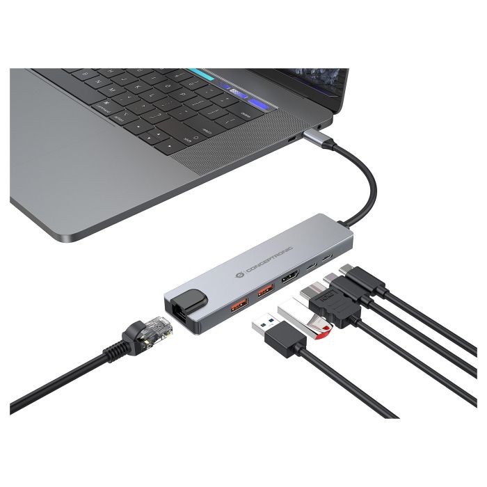 Conceptronic DONN29G Docking Station Gris USB Tipo-C, HDMI 4K@60Hz, USB 3.2 Gen 2, Gigabit Ethernet, USB PD 140W, 10Gbps Conceptronic DONN29G Docking Station Gris USB Tipo-C, HDMI 4K@60Hz, USB 3.2 Gen 2, Gigabit Ethernet, USB PD 140W, 10Gbps