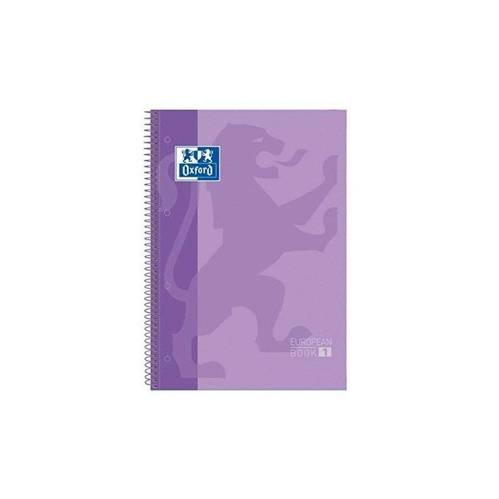 Oxford Cuaderno Europeanbook 1 Write&Erase 80H A4+ 5x5 mm Microperforado Tapa Extradura Malva Pastel (Set 5) (Set de 5)