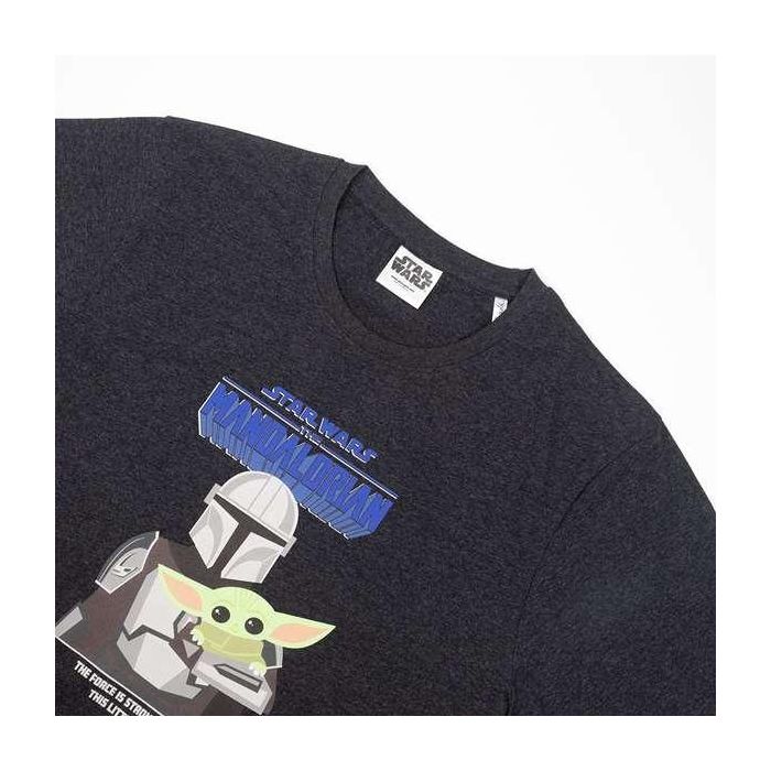 Camiseta de Manga Corta Hombre The Mandalorian Negro Adultos S 3 Camiseta de Manga Corta Hombre The Mandalorian Negro Adultos S 3