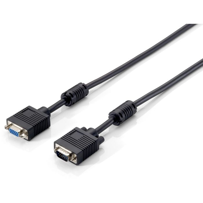 EQUIP Cable Extensión VGA HD15 Macho/Hembra 1.00m 1920x1080/60Hz Negro
