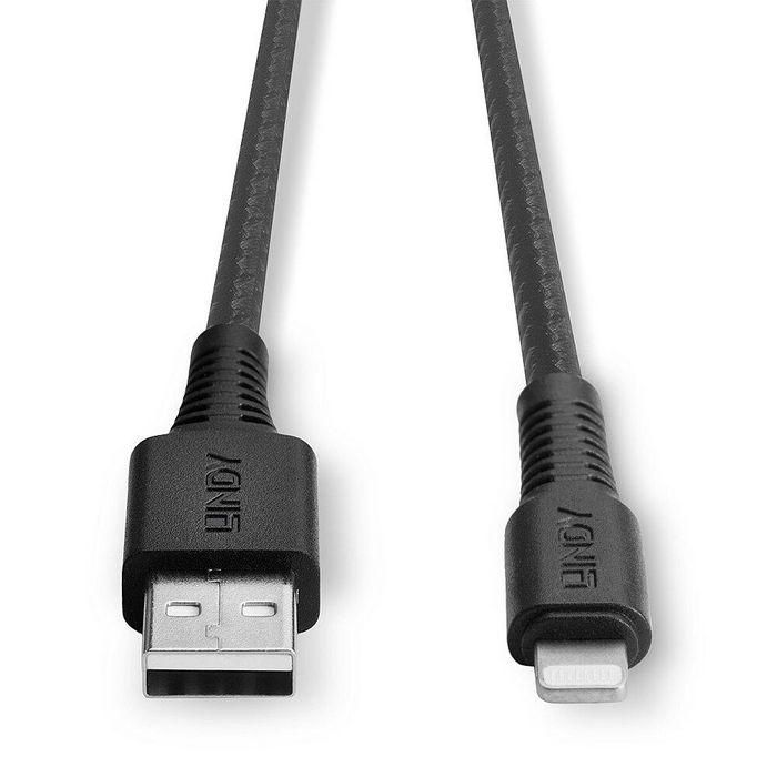 Lindy 0.5m Reinforced USB Type A to Lightning Charge and Sync Cable 3 Lindy 0.5m Reinforced USB Type A to Lightning Charge and Sync Cable 3
