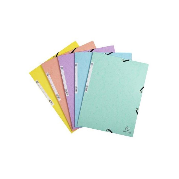 Carpeta De Gomas Y Solapas Exacompta Aquarel Cartulina 400G A4 Con Etiqueta Colores Pastel Surtido (Set de 50)