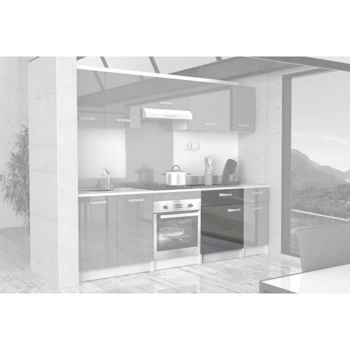 START Mueble bajo de cocina L 60 cm con encimera incluida - Gris brillante 2 START Mueble bajo de cocina L 60 cm con encimera incluida - Gris brillante 2