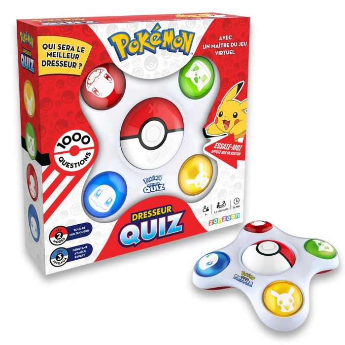 Bandai Pokémon Trainer Quiz Juego Electrónico Interactivo con 1000 Preguntas sobre el universo Pokémon - Habla Francés 0 Bandai Pokémon Trainer Quiz Juego Electrónico Interactivo con 1000 Preguntas sobre el universo Pokémon - Habla Francés 0