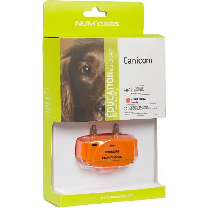 Num'Axes Solo Collar CANICOM Naranja con Correa Naranja Fluo