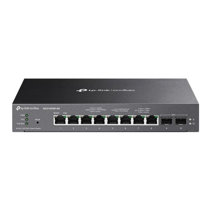 TP-Link SG2210XMP-M2 Switch Gestionado 8x GE 2.5G PoE+ 160W Montaje en Rack 0 TP-Link SG2210XMP-M2 Switch Gestionado 8x GE 2.5G PoE+ 160W Montaje en Rack 0