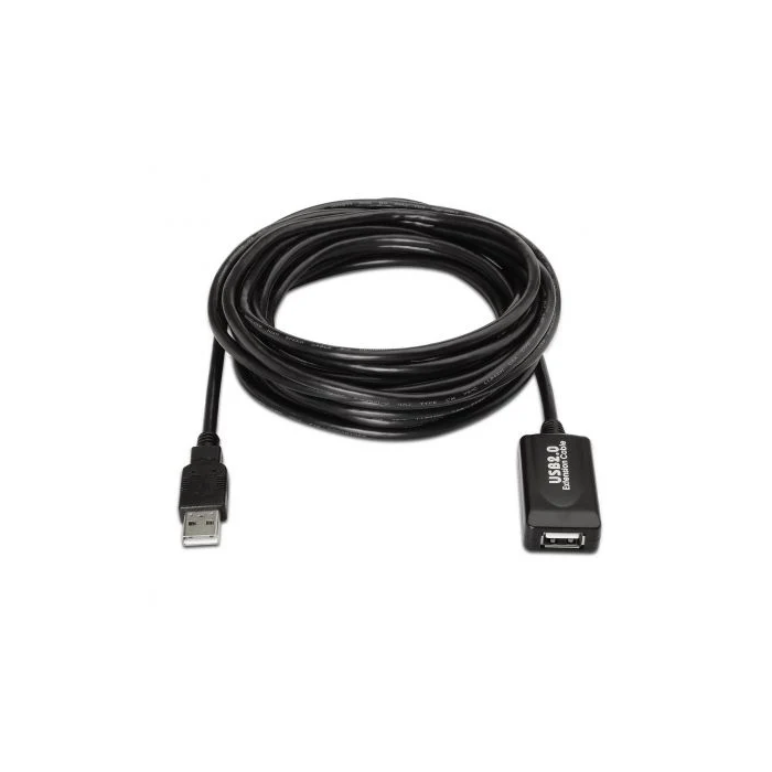Aisens Cable Extensión USB 2.0 Prolongador Amplificador Macho Hembra 5 Metros Negro 1