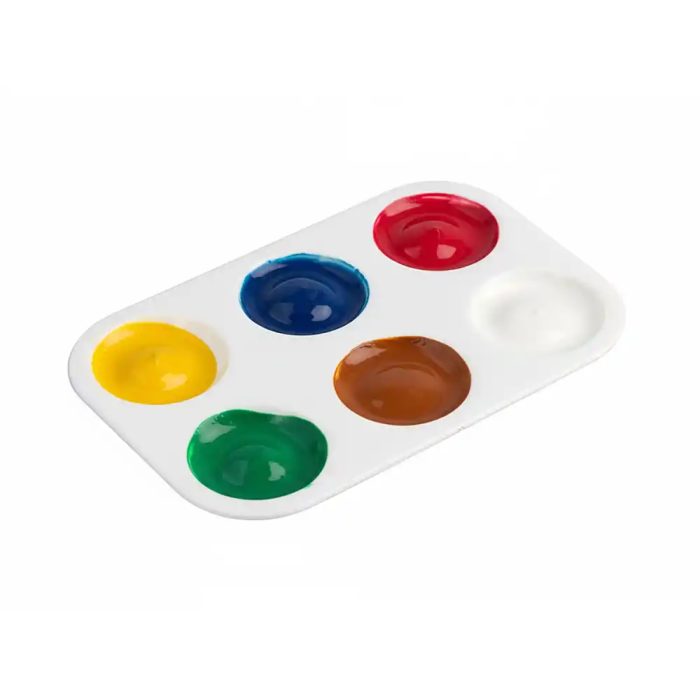 Liderpapel Paleta de Plástico Rectangular para Pintura con 6 Huecos 12.5x8.7 cm 4