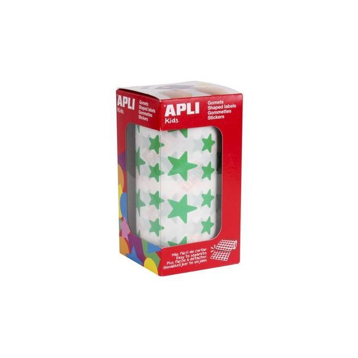 Apli Gomets Estrella 12,5 mm Y 19,5 mm Rollo Verde