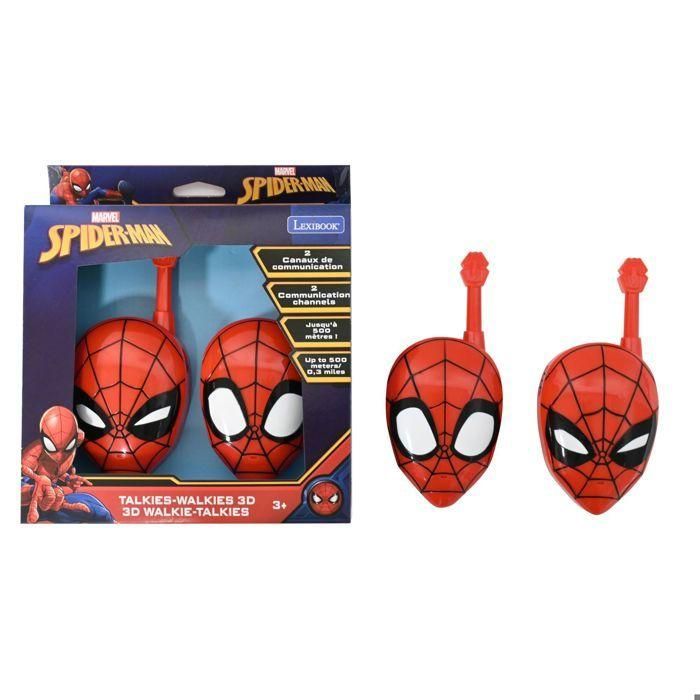Lexibook Walkie Talkies Spiderman 3D - Dispositivo de Comunicación Infantil con Diseño del Superhéroe - Edad Recomendada: 3+ Años