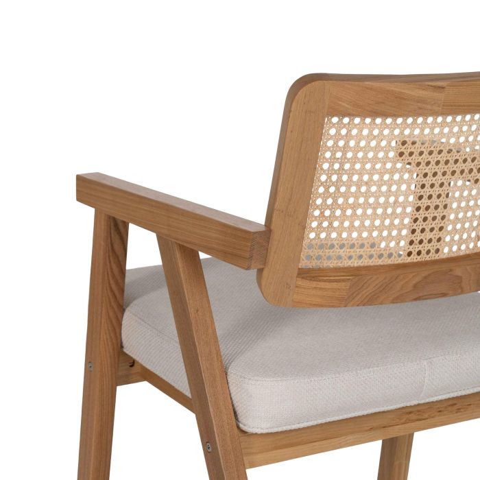 Silla Brazos Natural Madera / Fibra 56 X 55 X 81 cm