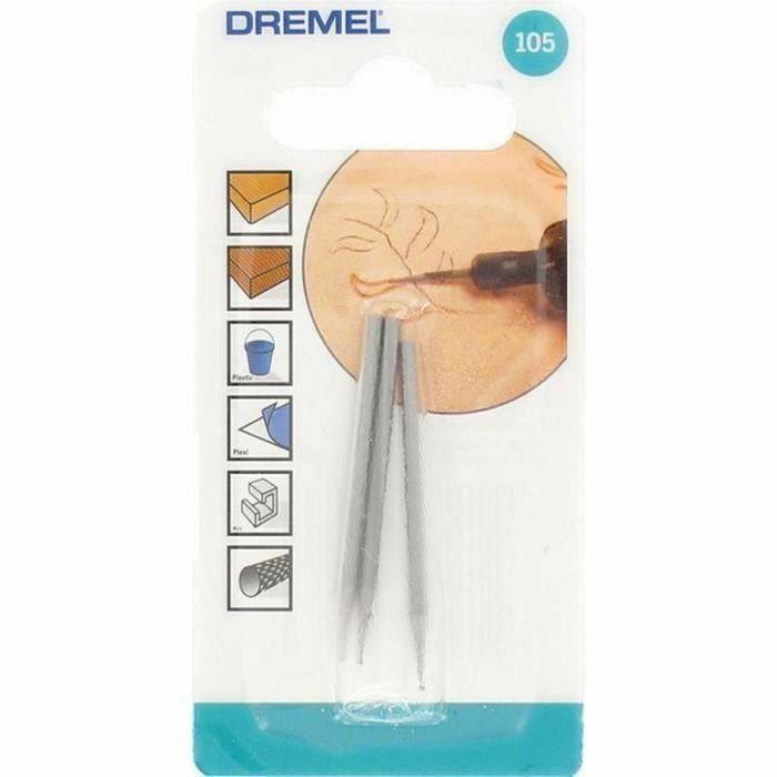 Dremel 105 Lote de 3 Fresas Grabado Detallado, Tallado y Desgarrado Ø 0.8mm para Madera, Fibra de Vidrio, Plástico y Metales Blandos 3 Dremel 105 Lote de 3 Fresas Grabado Detallado, Tallado y Desgarrado Ø 0.8mm para Madera, Fibra de Vidrio, Plástico y Metales Blandos 3