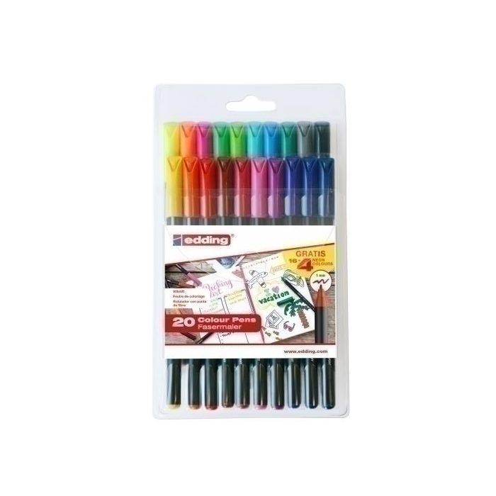 Rotulador Fibra Edding 1200 Estuche De 20