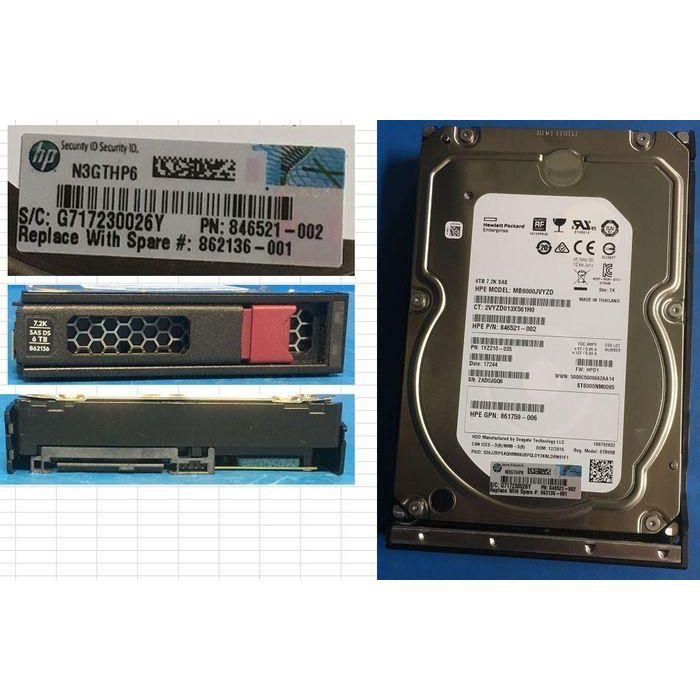 Hewlett Packard Enterprise 6TB, 3.5", 12G SAS, 7.2K rpm, LFF, LP, MDL, 512e, Disco Duro Servidor 1