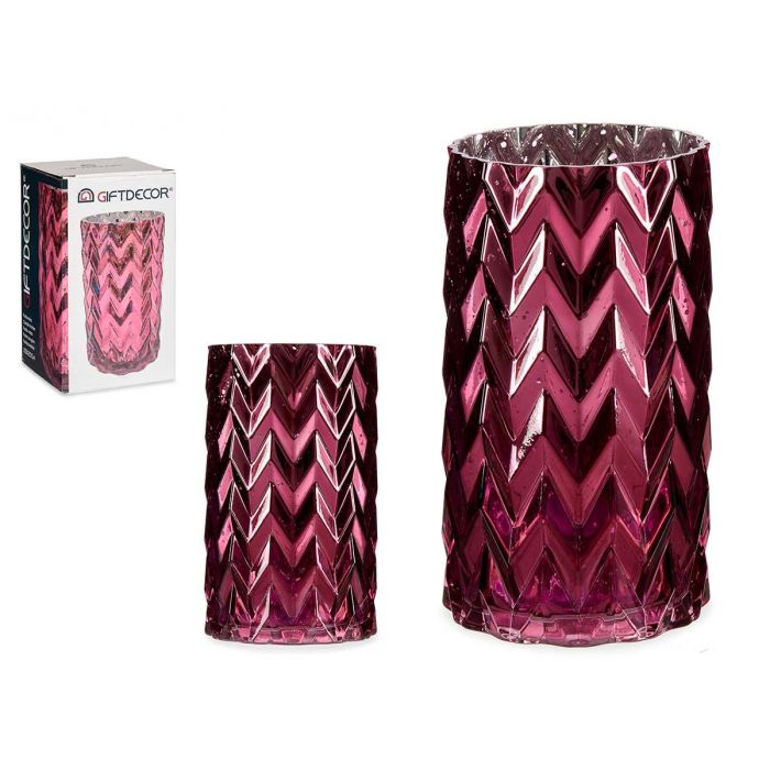 Jarrón Tallado Espiga Rosa Oscuro Giftdecor 11.3x19.5x11.3 cm Cristal (6 Unidades) Jarrón Tallado Espiga Rosa Oscuro Giftdecor 11.3x19.5x11.3 cm Cristal (6 Unidades)