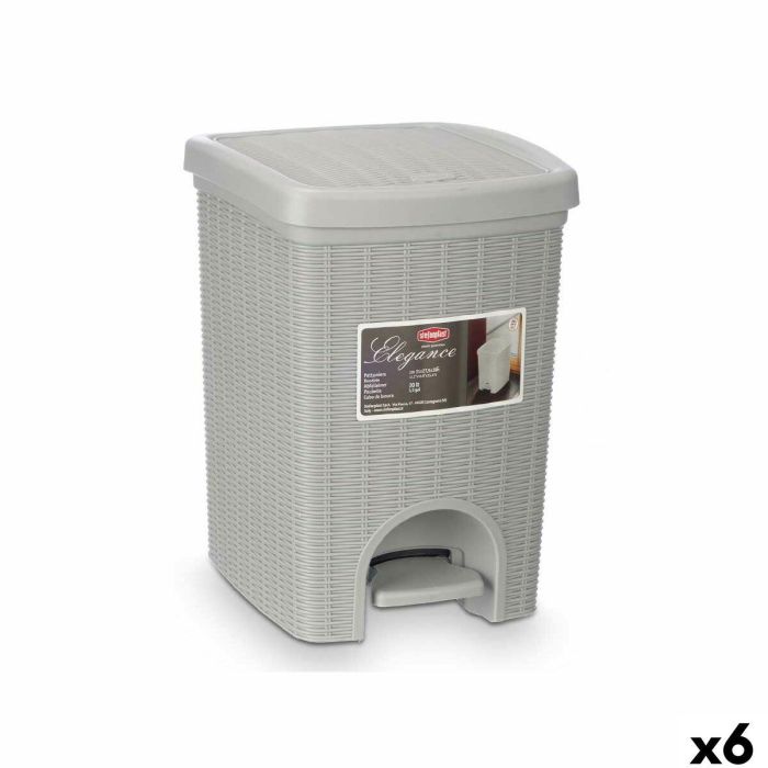 Papelera Stefanplast 30798 Gris claro Plástico 20 L (6 Unidades)