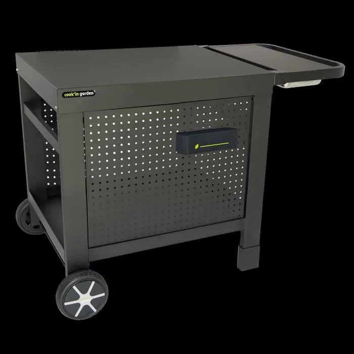 Cook'In Garden Carro REVA 110 PREMIUM AUC3326880017806 - 100% Metal - Superficie 108x55 cm - 1 Estante, 1 Faldón, 1 Salpicadero 3