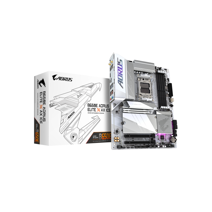 Gigabyte B650E AORUS ELITE X AX ICE placa base AMD B650 Zócalo AM5 ATX Gigabyte B650E AORUS ELITE X AX ICE placa base AMD B650 Zócalo AM5 ATX