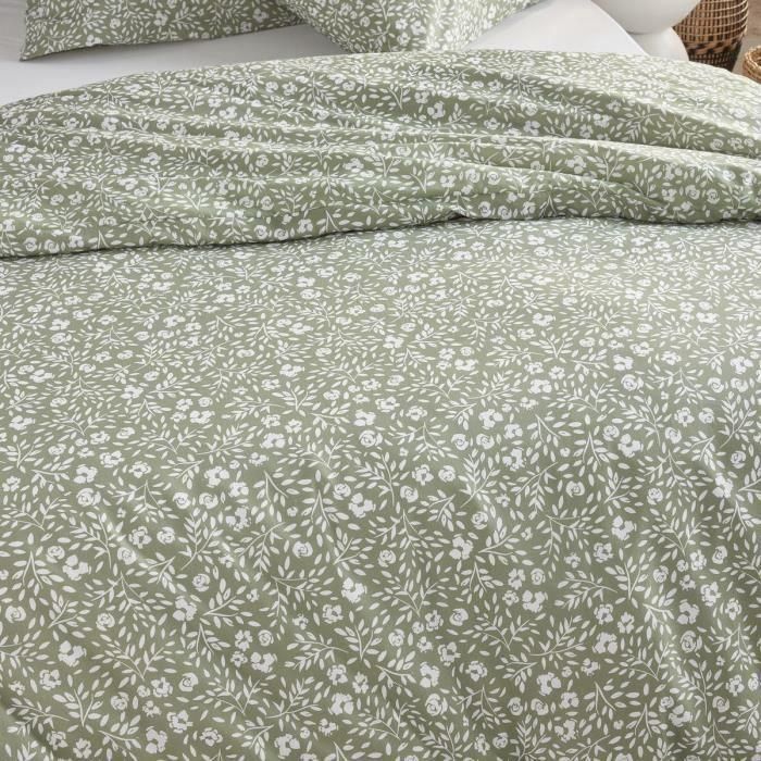 Juego de cama - TODAY Crazy - Estampado floral - 2 personas - 220 x 240 cm - Verde 1