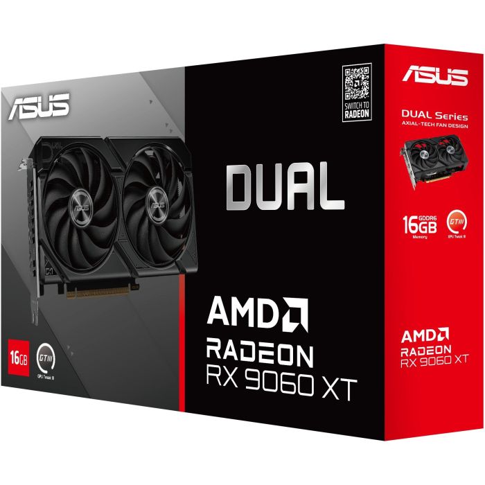 ASUS Tarjeta Gráfica Radeon RX 9060 XT 16GB GDDR6 PCI Express 5.0 Dual RX 9060 XT 2