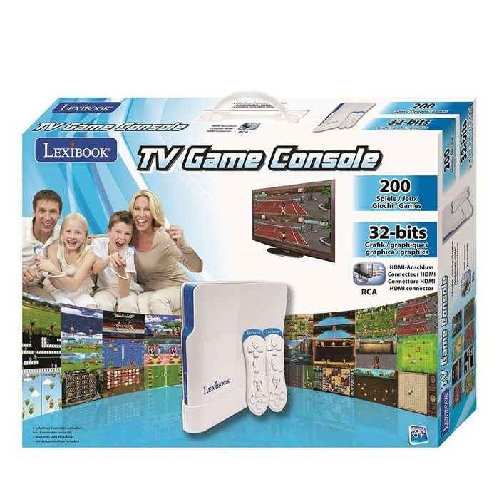 Consola de juegos para tv con 200 juegos 2 mandos inalámbricos. 41x6x30,5 cm 2 Consola de juegos para tv con 200 juegos 2 mandos inalámbricos. 41x6x30,5 cm 2