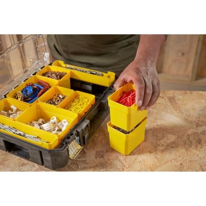 Organizador de gran capacidad Stanley Fatmax Tstak - FMST82967-1 - 10 compartimentos extraíbles - Negro 5 Organizador de gran capacidad Stanley Fatmax Tstak - FMST82967-1 - 10 compartimentos extraíbles - Negro 5