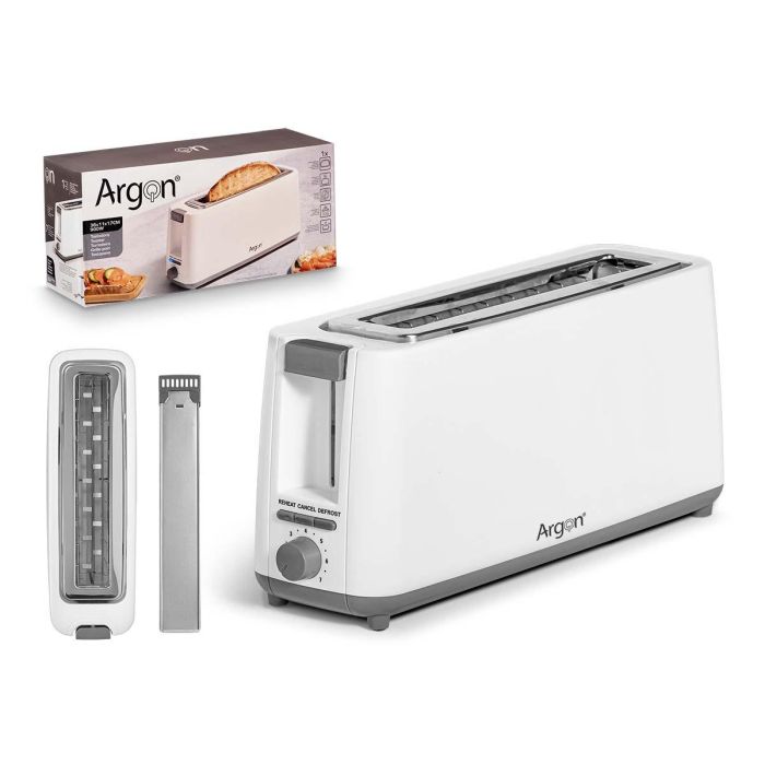 Tostadora Simple Larga Blanco Mate 900W Argon 38X17CM (6 Unidades) Tostadora Simple Larga Blanco Mate 900W Argon 38X17CM (6 Unidades)