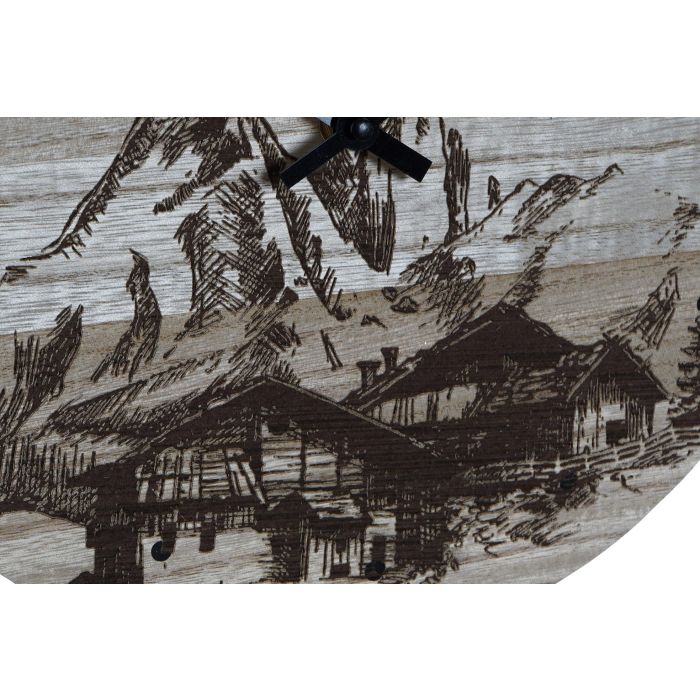 DKD Home Decor Reloj de Pared Estilo Alpino Negro Mdf 30 x 1.5 x 30 cm 2