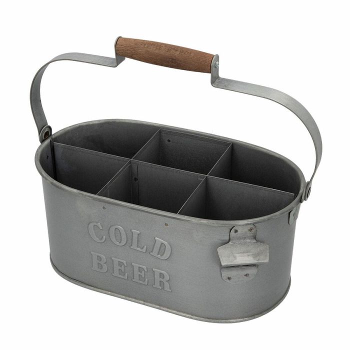 Cesta Decorativa Aktive Acero Galvanizado 35,5 x 16 x 19,5 cm Botellero (6 Unidades) 2 Cesta Decorativa Aktive Acero Galvanizado 35,5 x 16 x 19,5 cm Botellero (6 Unidades) 2