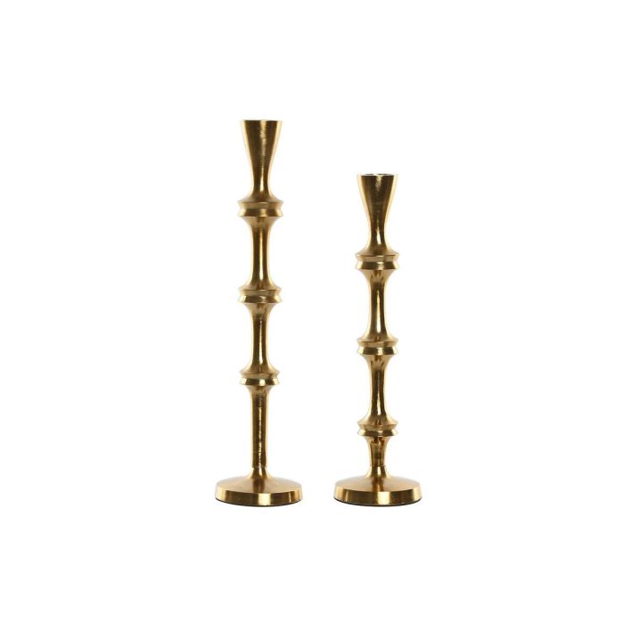 Candelabro Moderno DKD Home Decor Dorado 8 x 36 x 8 cm Set de 2 Candelabro Moderno DKD Home Decor Dorado 8 x 36 x 8 cm Set de 2
