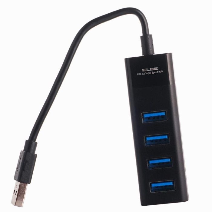 HUB-401 HUB de Expansión USB 3.0 de 4 Puertos para Ordenador - Elbe, Compatible con Cámaras, Ratones y Más HUB-401 HUB de Expansión USB 3.0 de 4 Puertos para Ordenador - Elbe, Compatible con Cámaras, Ratones y Más